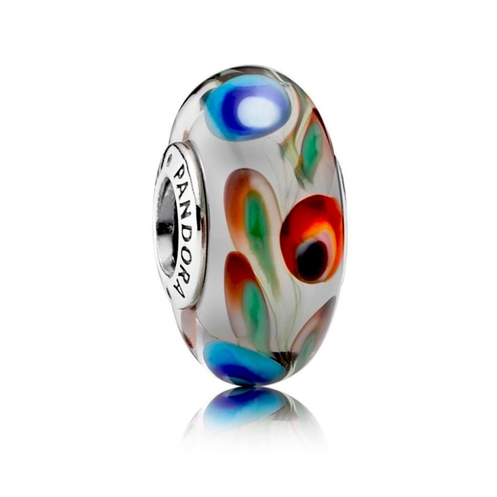 Pandora Sterling Silver Folklore Murano Glass Bead Charm 791614 ALE 925